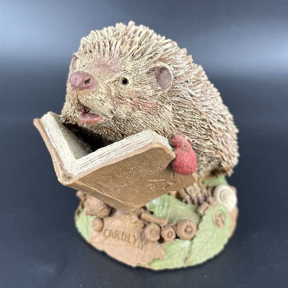 Vintage Tim Wolfe Figurine Carolyn Singing hedgehog Porcupine Signed 4.5" Signed